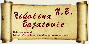 Nikolina Bajatović vizit kartica